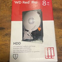 New  WD Red Pro 8TB NAS 3.5" Internal Hard Drive - 7200 RPM Class, SATA 6 Gb/s, CMR, 256MB