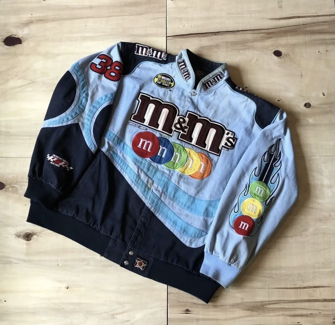 Vintage Nascar M&M Jacket Baby Blue - (Fits XL)