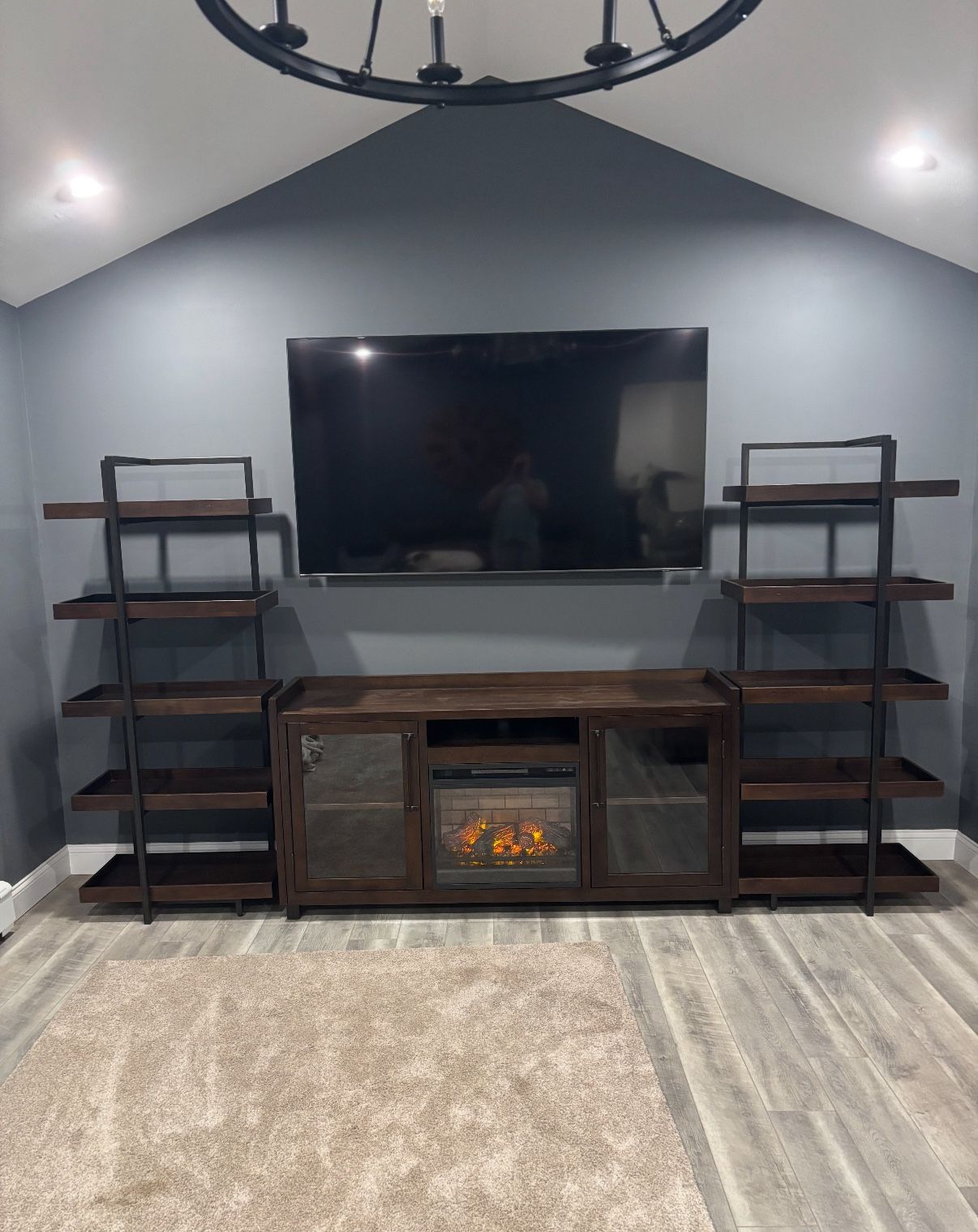 🔥 Entertainment Center with Fireplace + Matching Shelving Units – Excellent Condition! 🔥