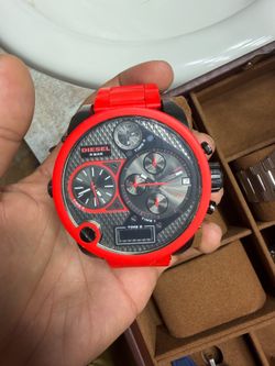 Diesel Mr. Daddy DZ7279 Oversized Watch - Red/Black