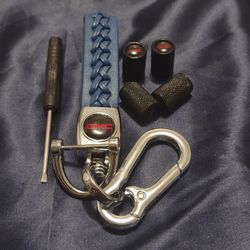 GMC VALVE CAP AND CAR KEYCHAIN