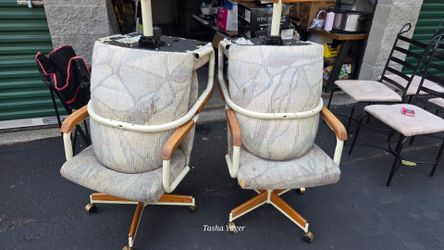 Pair of Vintage Rolling Armchairs