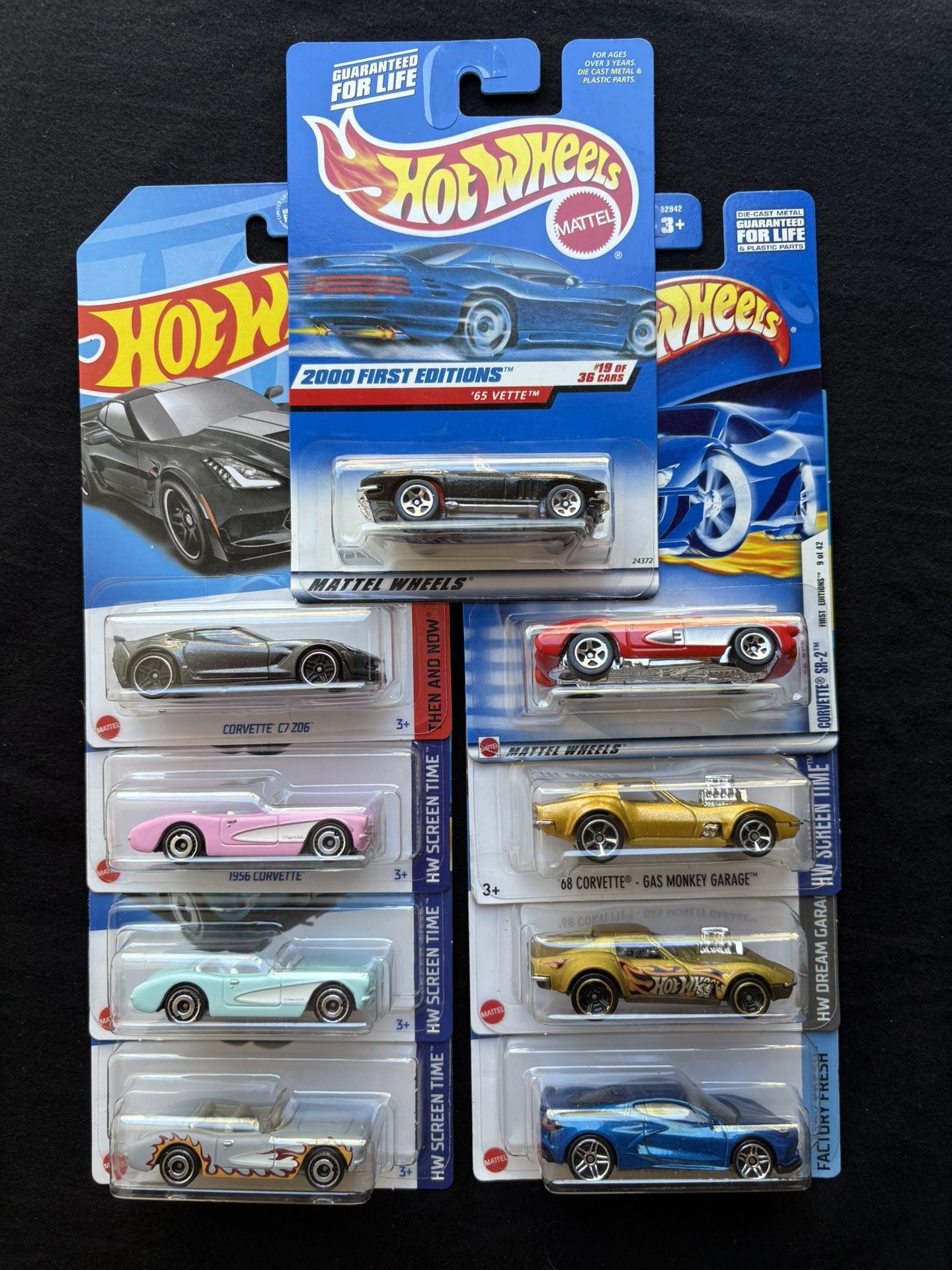 Hot Wheels Corvettes, Various Years & Body Styles