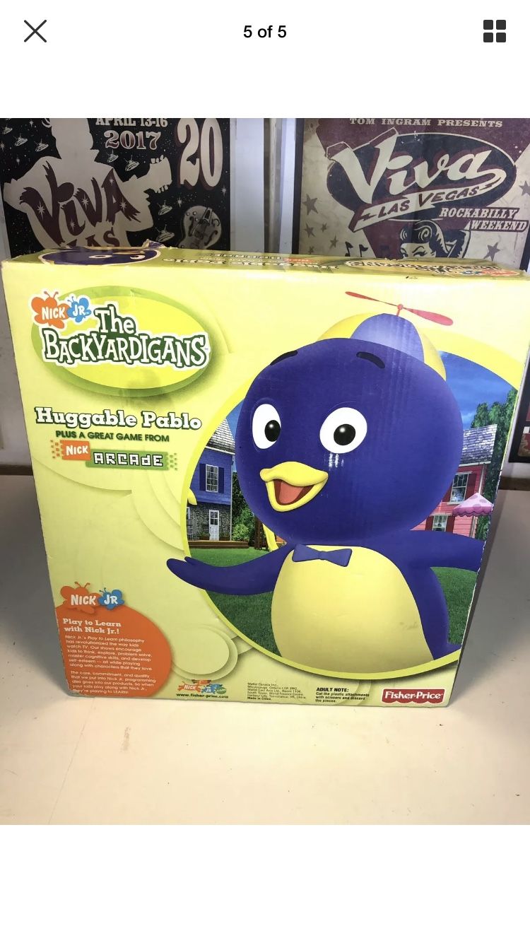 Vtg 2006 New in Box Fisher Price The Backyardigans Nick Jr Huggable Pablo +  Game