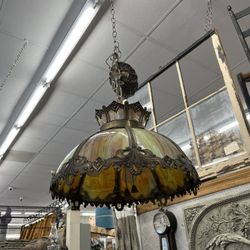 Antique Stained Glass Chandelier Hanging Lamp
