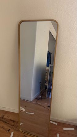 *   Modern Gold Rounded Full-Length Mirror