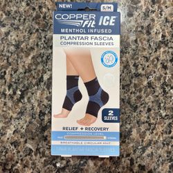 copper fit iced menthol infused plantar fasciitis compression sleeves