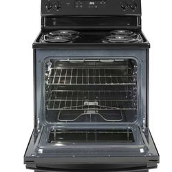 30 in. 4 Burner Element Free-Standing Electric Range in Black