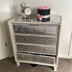 Dresser For Bedroom. Cute With Glass Accents And Hoass Covered Top