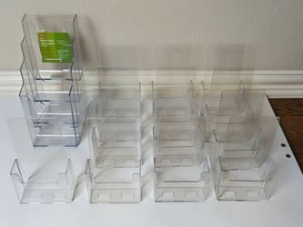 14 Clear Brochure 4" x 7" Stand Holder Table Desk Display Conference
