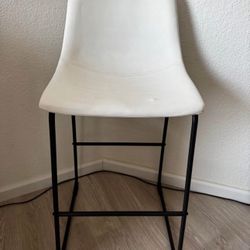 White Pleather High Bar Stool Chair - 26” High