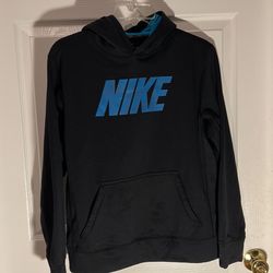 Nike Hoodie Sweatshirt Size 14-16  Color Black Blue Letters 
