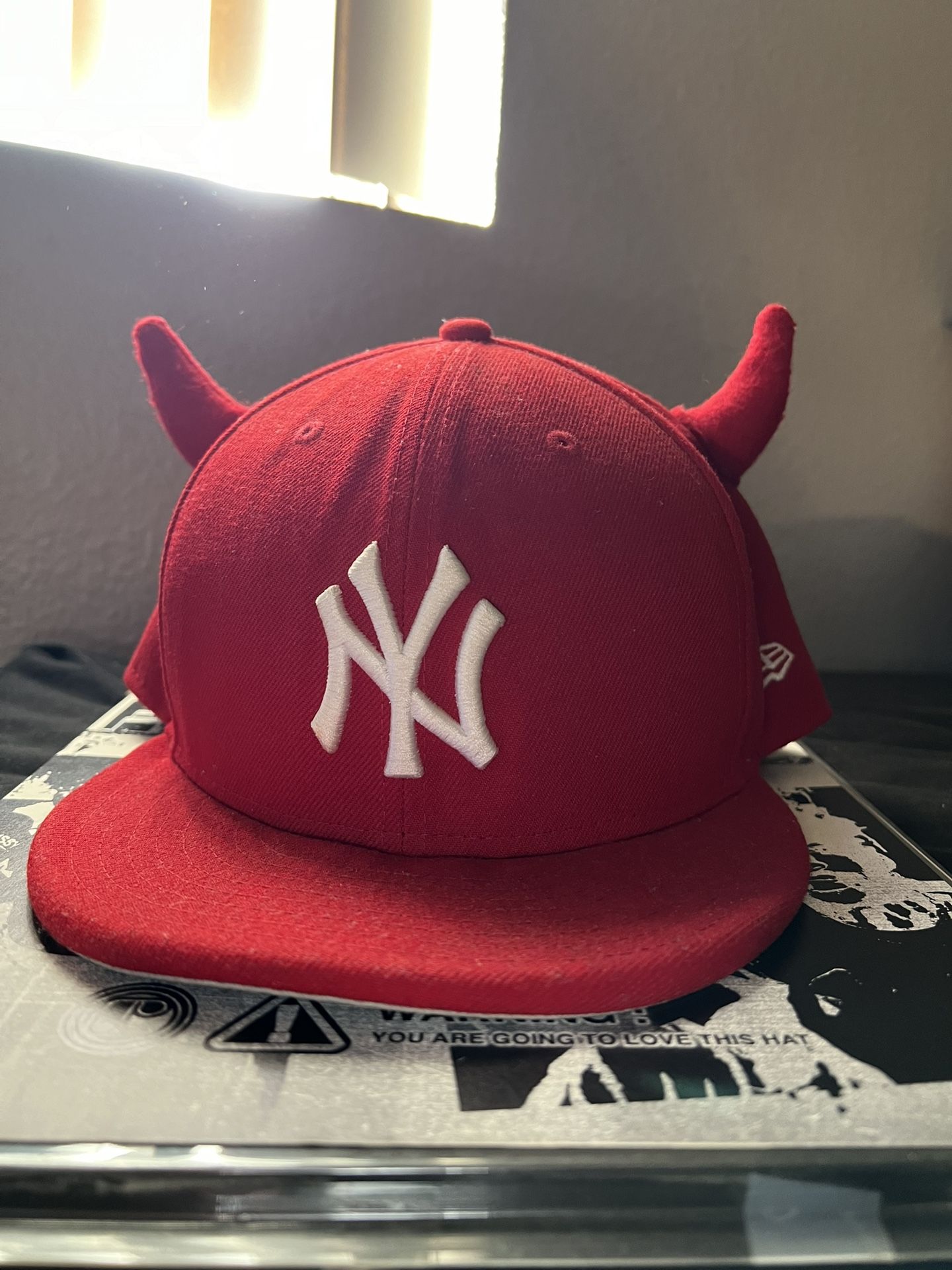 Red Fitted Hat Devil Horns Ryder Edition