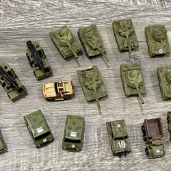 22 Lot of Green Camo Military/Army Vehicles 1988-89 Vintage Galoob Micro Machines