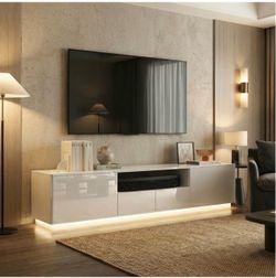 Modern Gloss TV Stand with LED Lighting