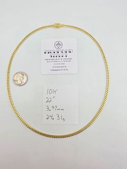 10k gold 4mm 22" miami cuban link chain