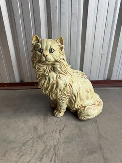 Vintage Marwal Persian Cat Statue – 21” Chalkware – Hollywood Regency Decor
