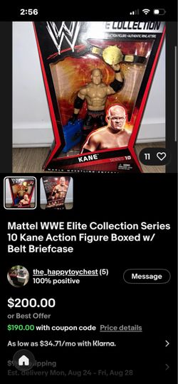 Mattel WWE Elite Collection Series 10 Kane Action Figure Boxed w/ Belt Briefcase