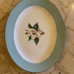Lifetime China Co. Semi-vitreous Turquoise Oval Plate 