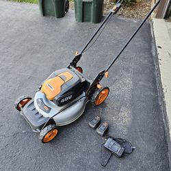 Worx 20" Lawn Mower Including 2 Batteries And A Charger