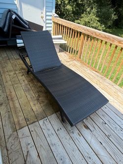 Adjustable Wicker Outdoor Chaise Lounge Chair