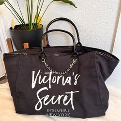 Victoria Secret | Women Tote Bag | Black | Gold Hardware | Travel