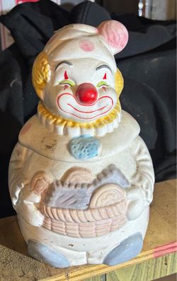Vintage Ceramic Clown Cookie Jar