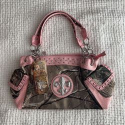 Pink and Camouflage Women Fashion Handbags