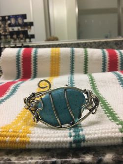 Sterling Silver Cuff Bracelet W/ Turquoise Stone