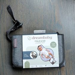 Dreambaby Fold and Go Grey Portable Diaper Changing Pad with Cushioned Headrest
