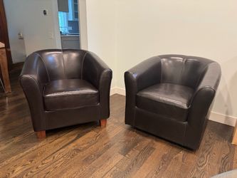 Brown (espresso) Leather chair set (moving sale!!)