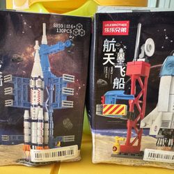 Spaceship And Rocket Building Set - Lego $8 For Both