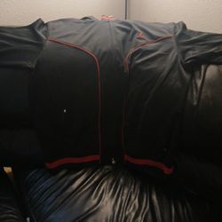 Jordan Nylon  Red And Black Sweater