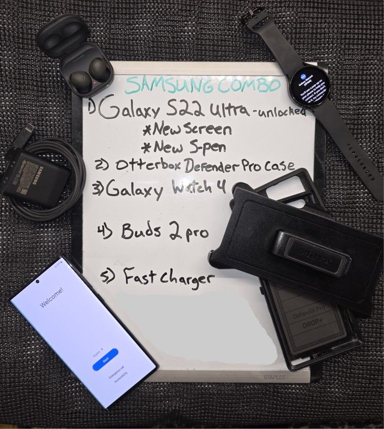 Samsung S22ultra, Galaxy Watch4,buds2pro Combo