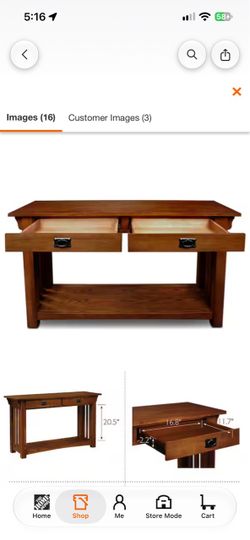 Mission Style Oak Wood Writing Desk