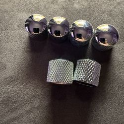 GUITAR/BASS VOLUME OR TONE KNOBS, SILVER GNARLED DOME, 6