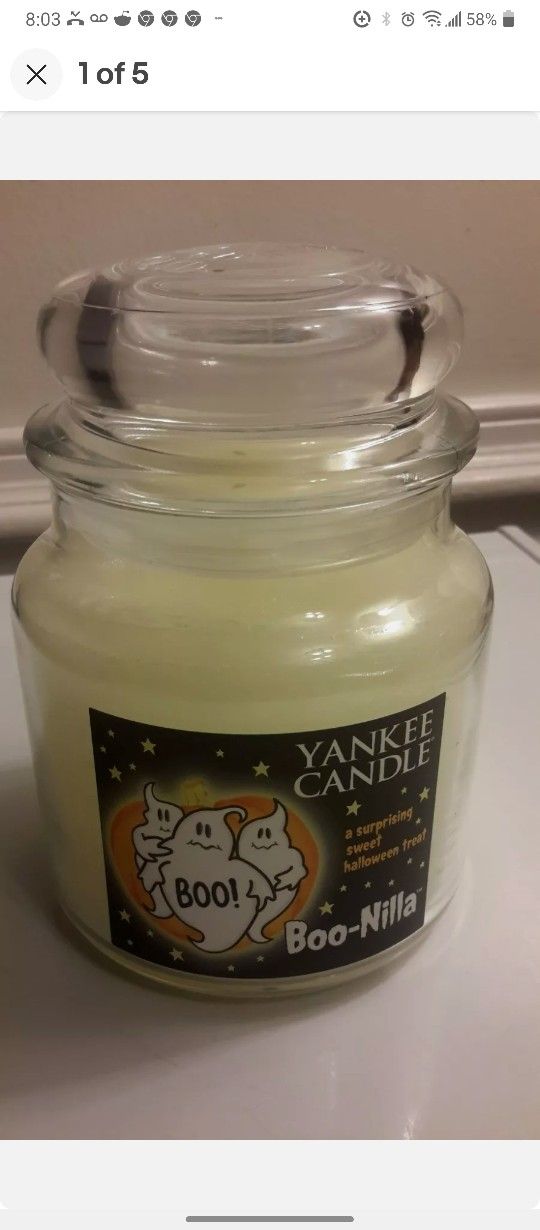 Yankee Candle Halloween BOO NILLA 14.5 oz Jar