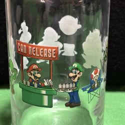 Nintendo Super Mario World Glass Cup Vintage