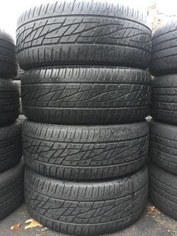 225/45/18 Firestone set of used tires in great condition 65-70% tread 250$ for 4 . Installation balance and alignment available. Road force balance