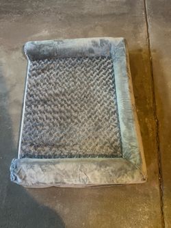Large Gray Pet Bed with Bolster Sides
