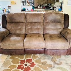 Brown Electric Recliner Sofa