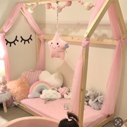 Wooden Toddler House Bed 