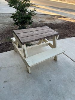 Kids outdoor bench.