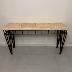 HERE IS A LISTING FOR A BEAUTIFUL TILE TOP IRON CONSOLE TABLE