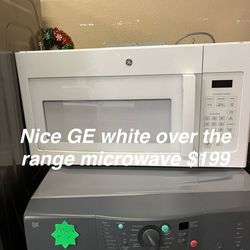 Nice GE White the range microwave