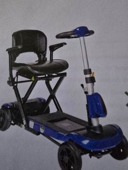 Folding Electric Mobility Scooter 4-Wheel Blue