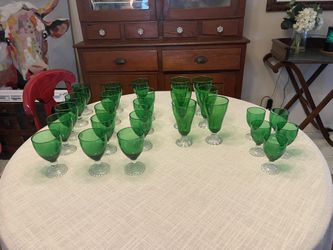 Antique Green Glass Glassware For All