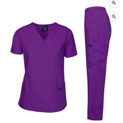 Scrubs Dagacci Medical Uniform Unisex Scrubs Set Purple