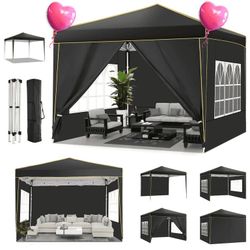 10x10 Pop Up Canopy Tent with Sidewalls and Pockets, Easy Pop Up Waterproof
Outdoor Canopy