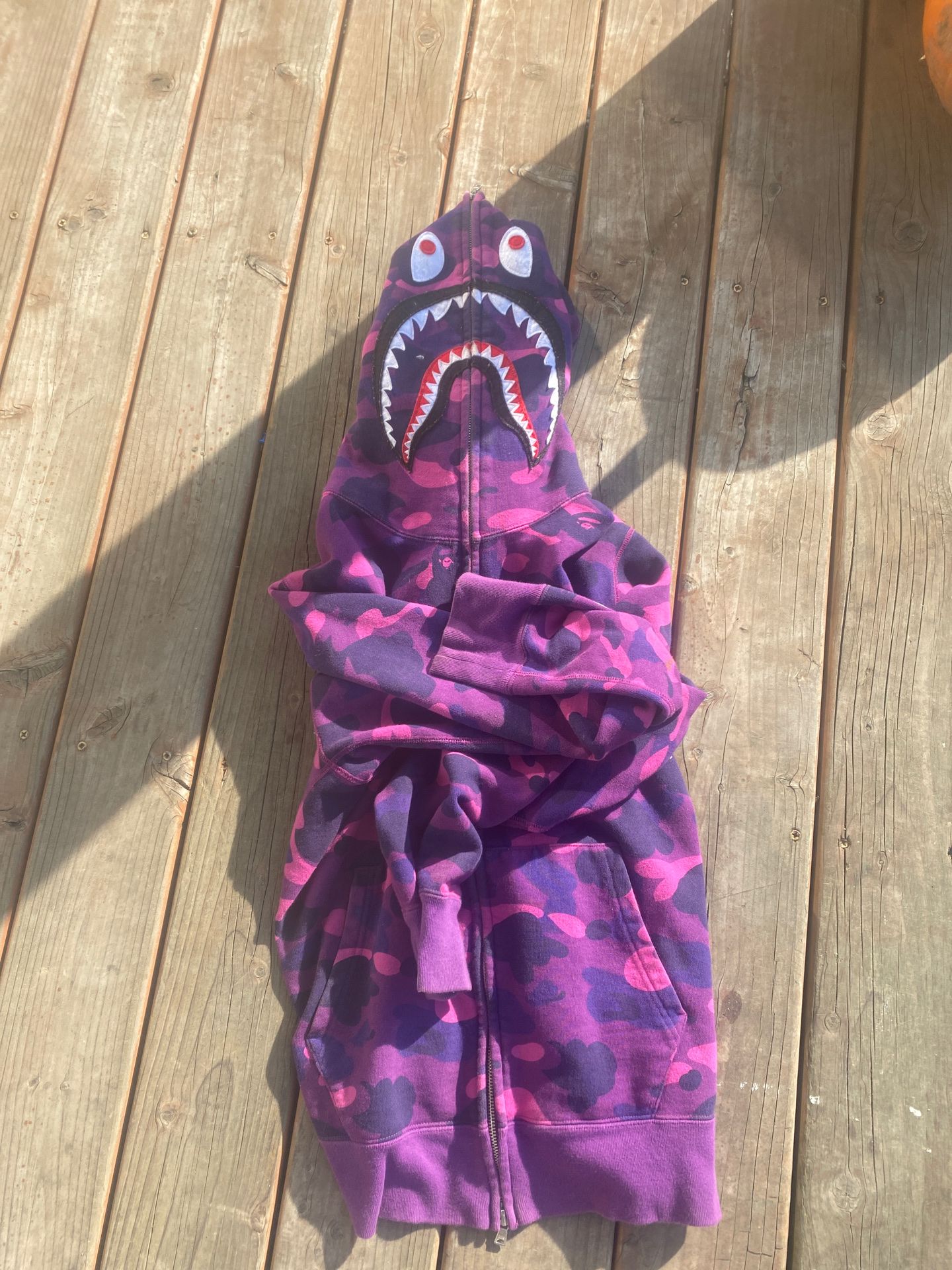 Purple Camo Bape Shark Hoodie